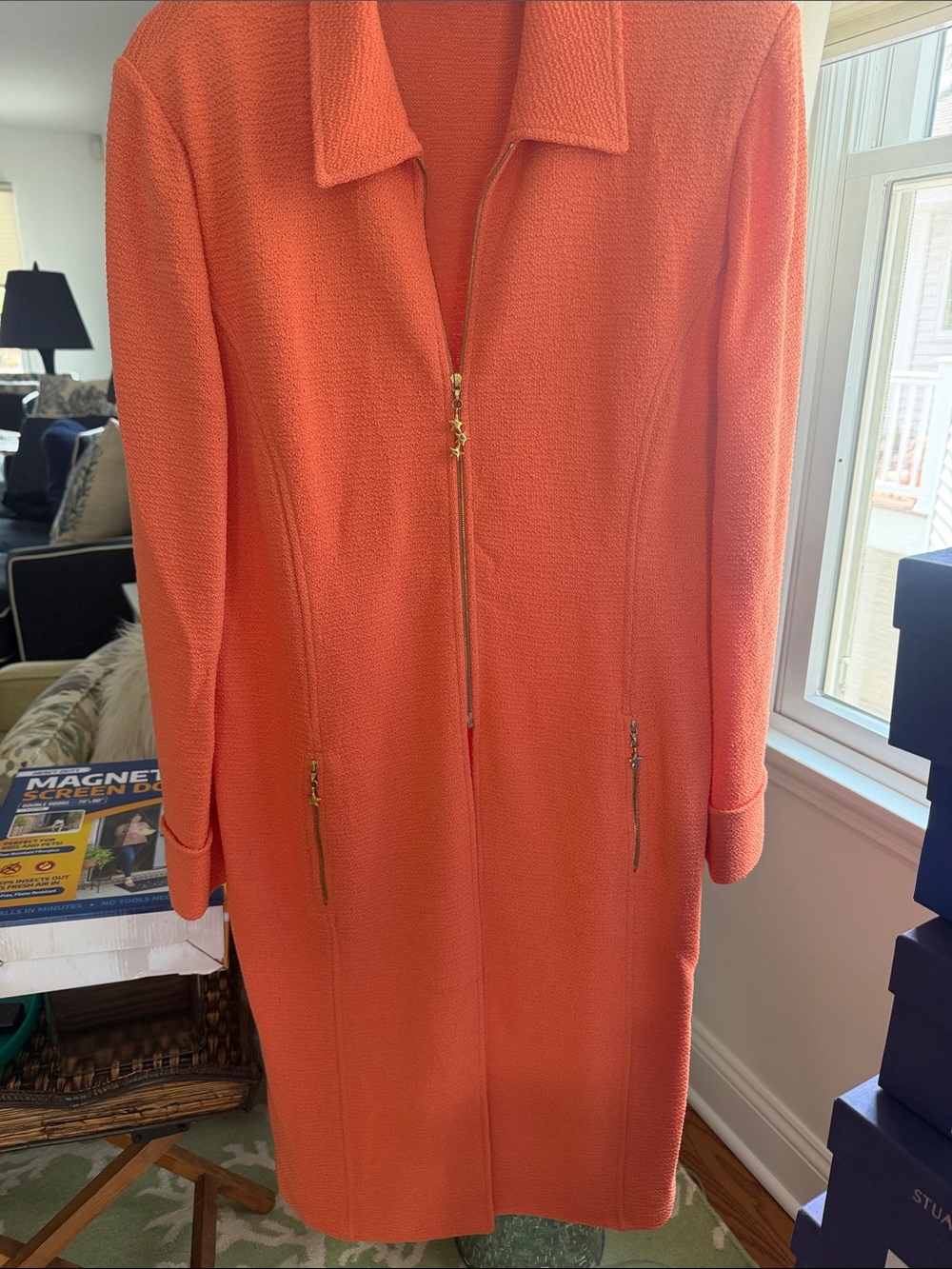 St. John Collection Coral Zip-Front Long Sleeved Dress Coat 
3 piece suit
